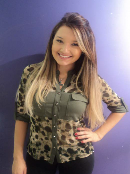 Blusa malha em recortes de chiffon Cod: B0475